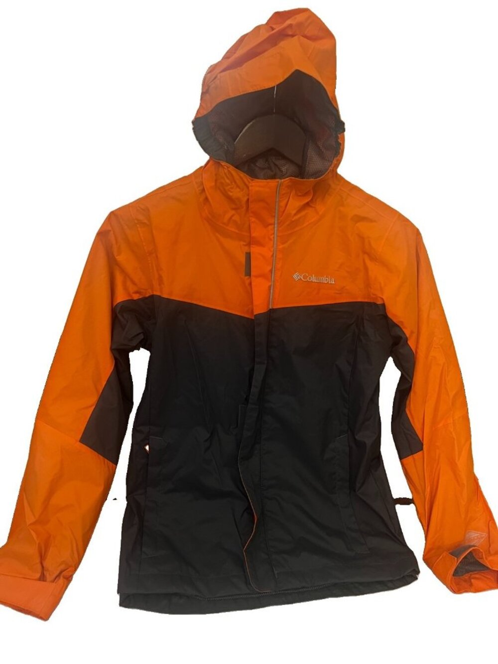 Columbia Omni-Tech Kids M Orange Hooded Waterproof Breathable Rain Jacket.    C